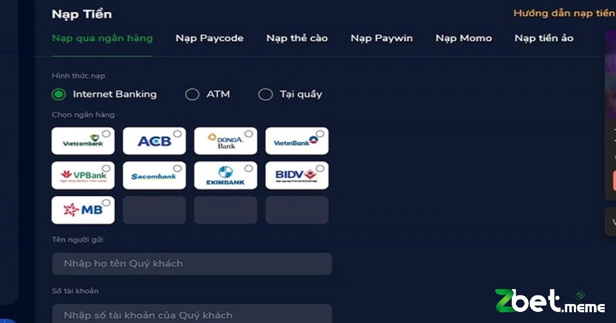 Nạp Tiền Zbet: Hướng Dẫn Các Bước Chi Tiết Và Nhanh Chóng 1 Các Phương Thức Nạp Tiền Zbet